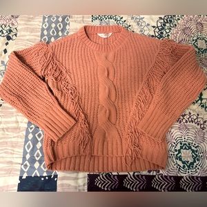 Nobo pink fringe sweater